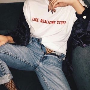 RARE Kylie Jenner LIKE, REALIZING STUFF T-shirt - from Kylie merch shop pop up